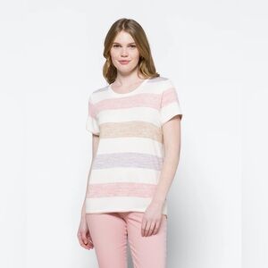MARKET & SPRUCE Juuna Hi Lo Knit Tee Striped Stretch Casual NWT Size XS‎ Petite